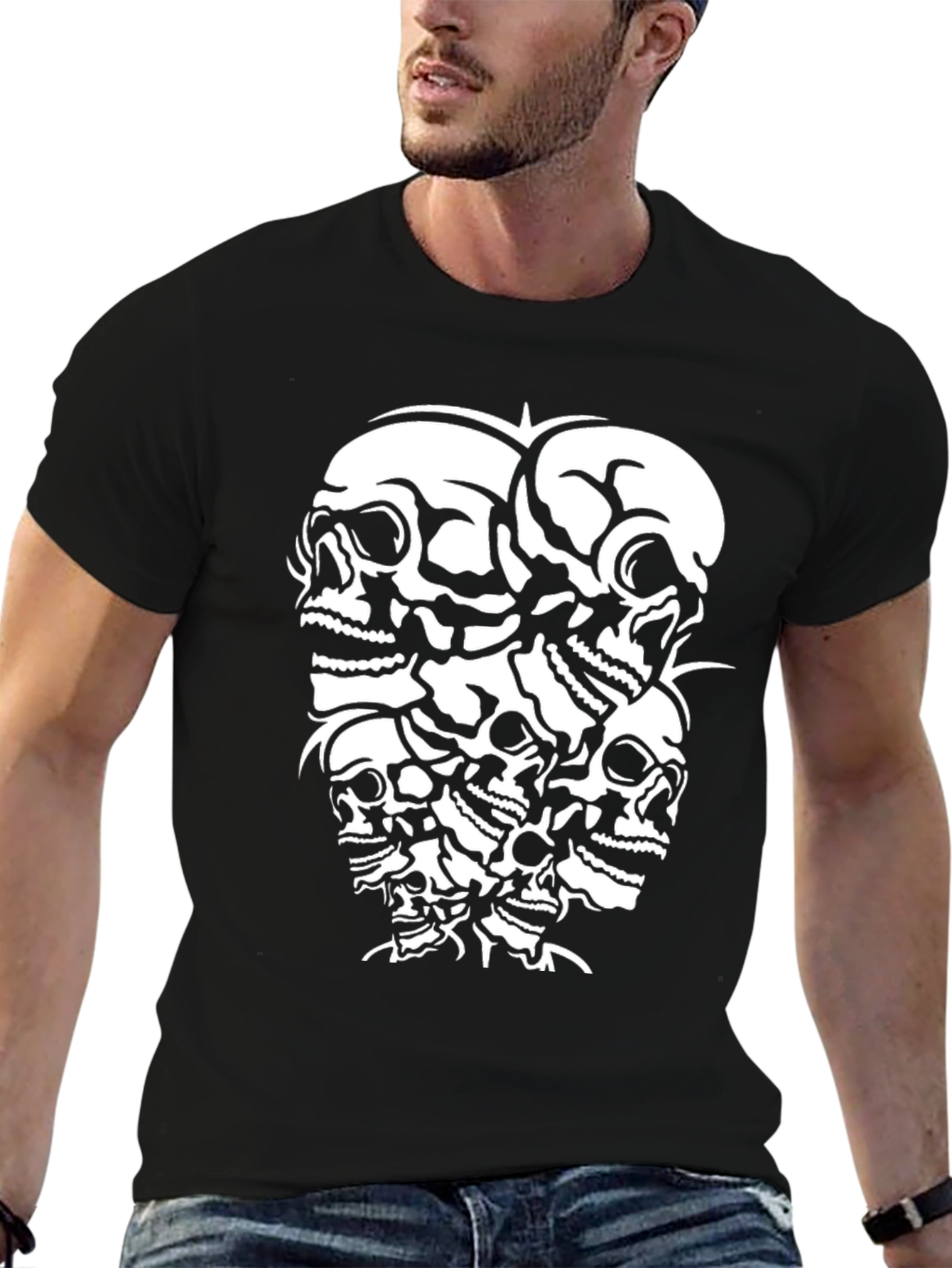 Skull Pile Graphic Tee - Black T-Shirt