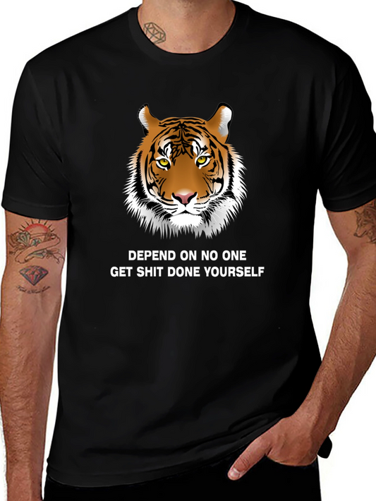 Tiger Graphic Tee - Depend On No One T-Shirt