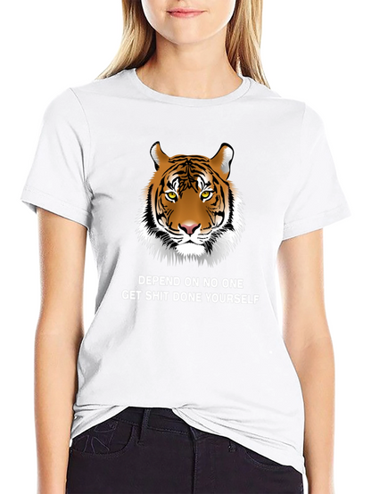 Tiger Graphic Tee - Depend On No One T-Shirt