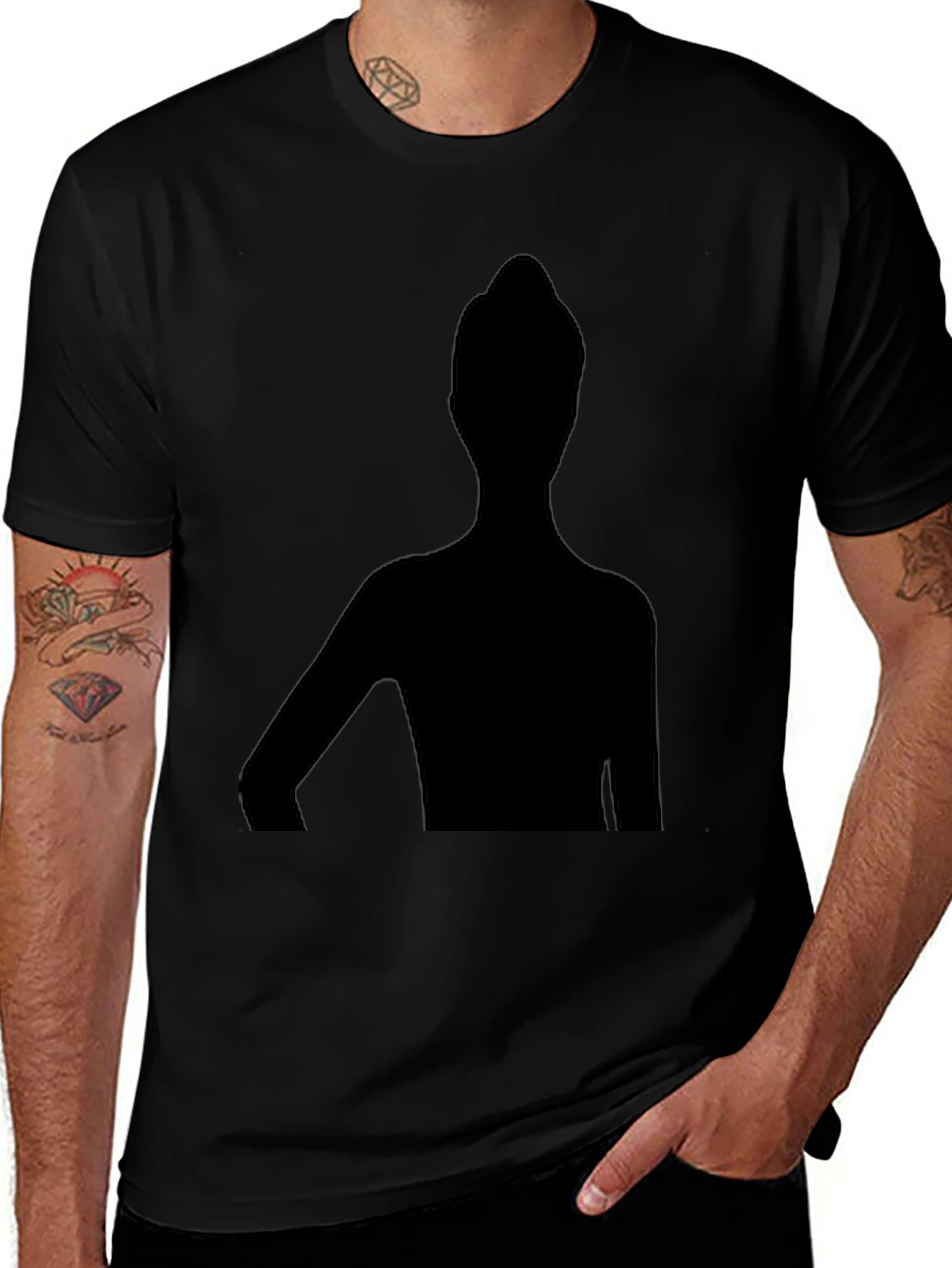 Unique Silhouette Graphic T-Shirt - Stylish Black Tee