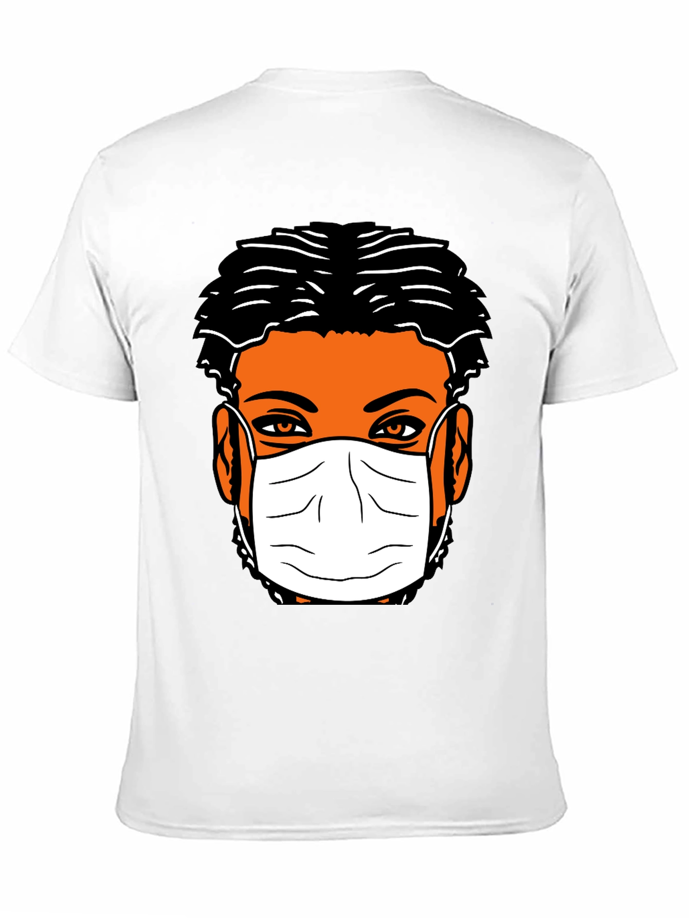 Masked Face Graphic Tee - Black