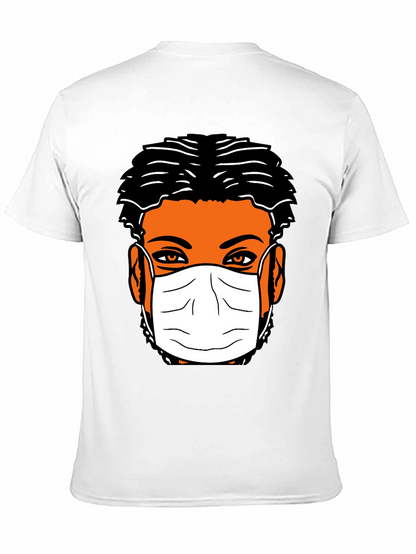 Masked Face Graphic Tee - Black