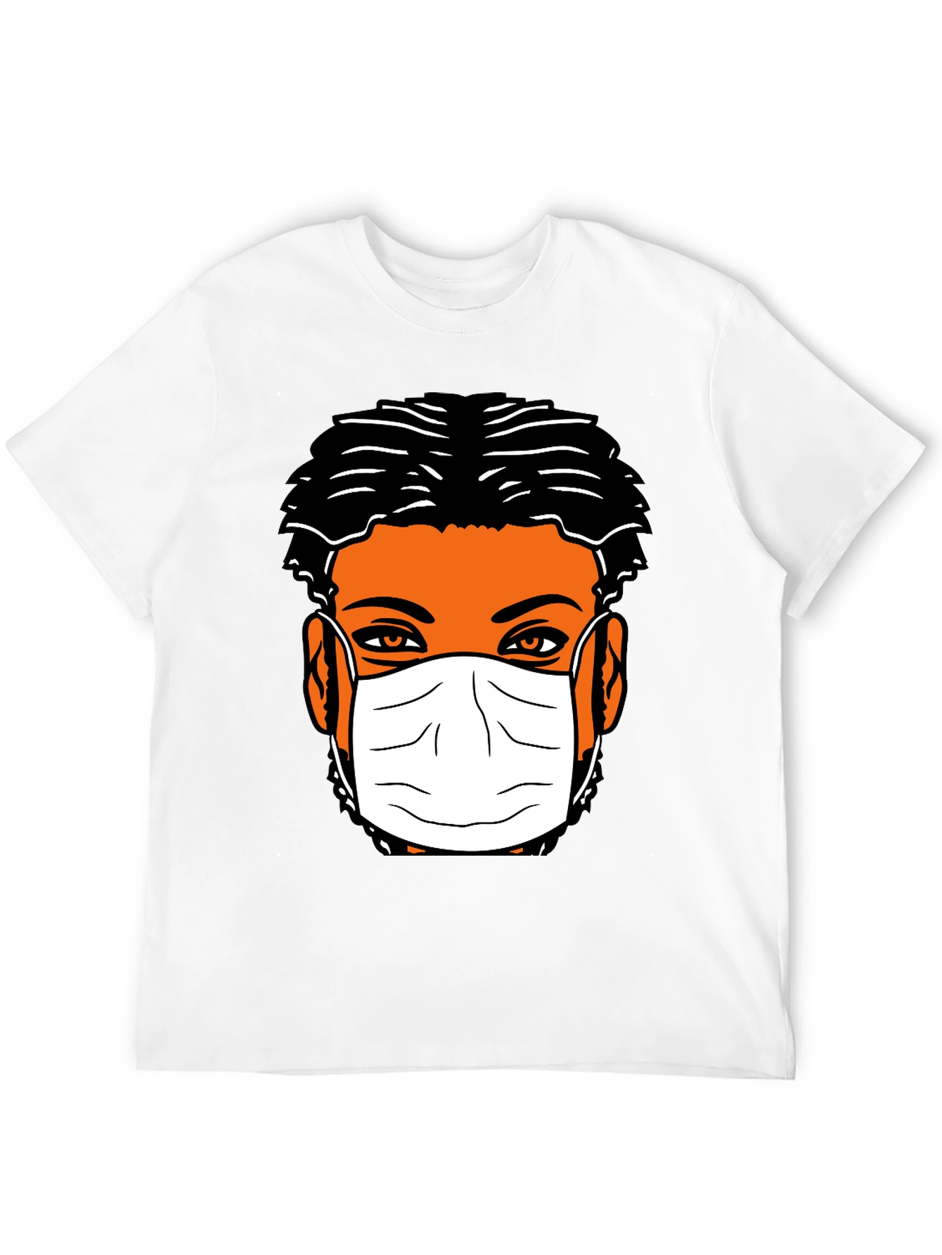 Masked Face Graphic Tee - Black