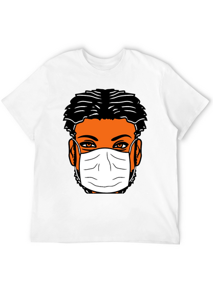 Masked Face Graphic Tee - Black