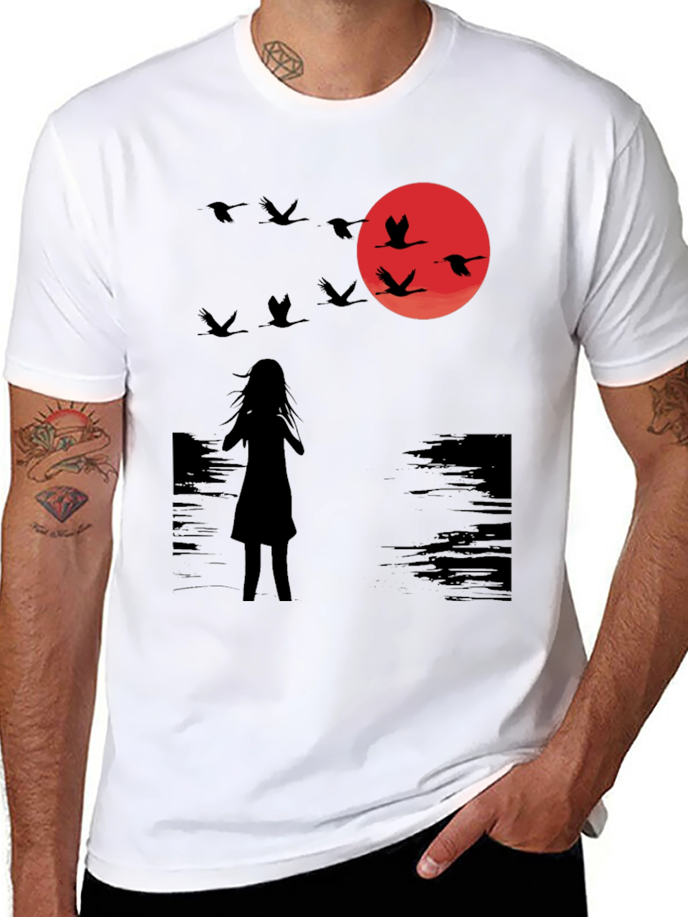 Sunset Silhouette T-Shirt - Gothic Style Graphic Tee