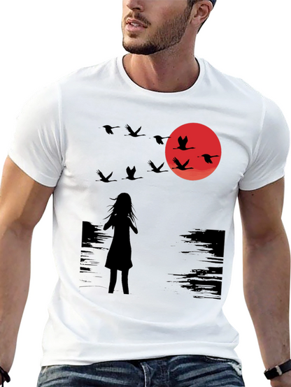 Sunset Silhouette T-Shirt - Gothic Style Graphic Tee