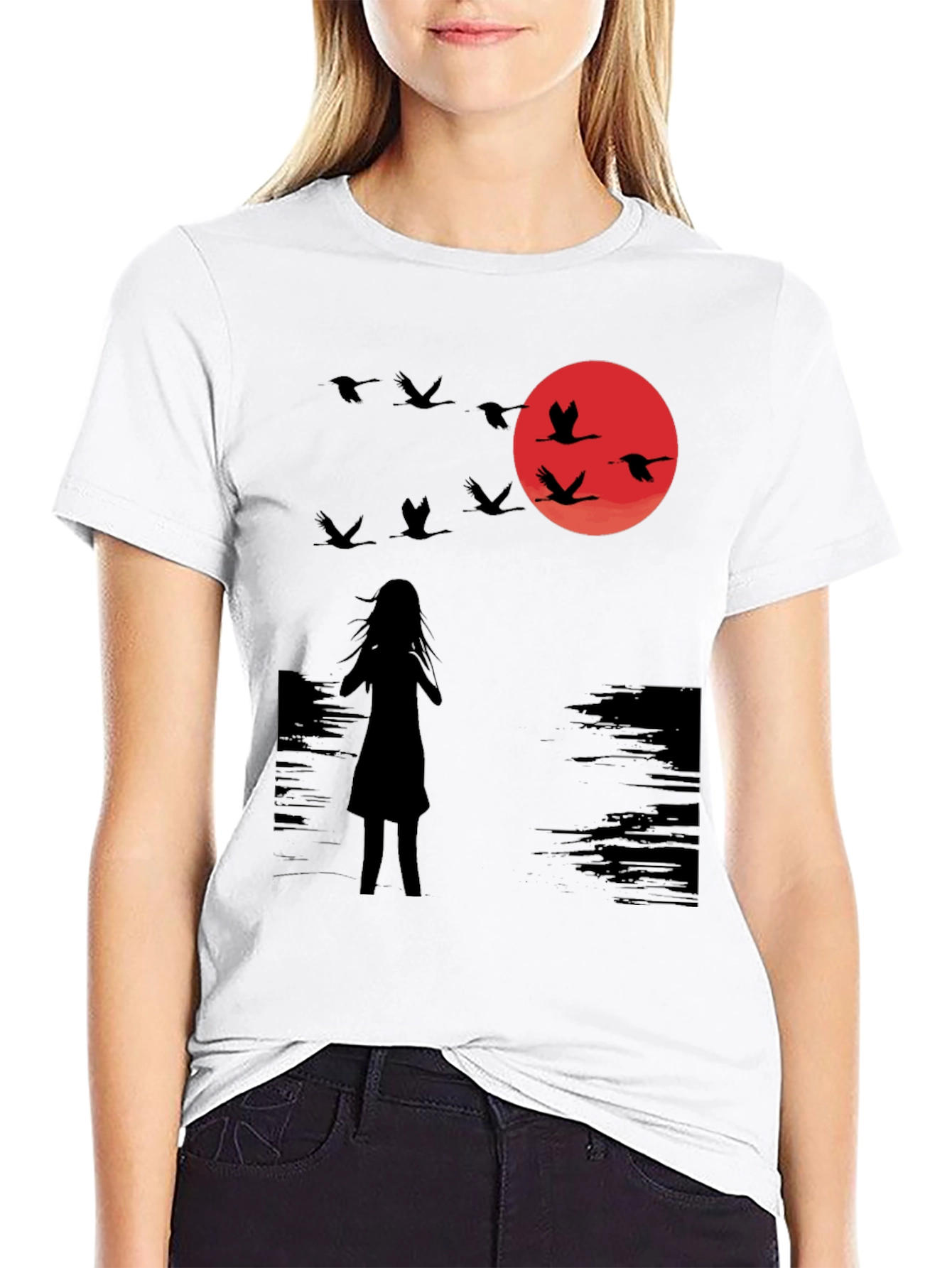 Sunset Silhouette T-Shirt - Gothic Style Graphic Tee