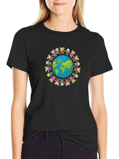 Unisex Black T-Shirt with Global Unity Graphic