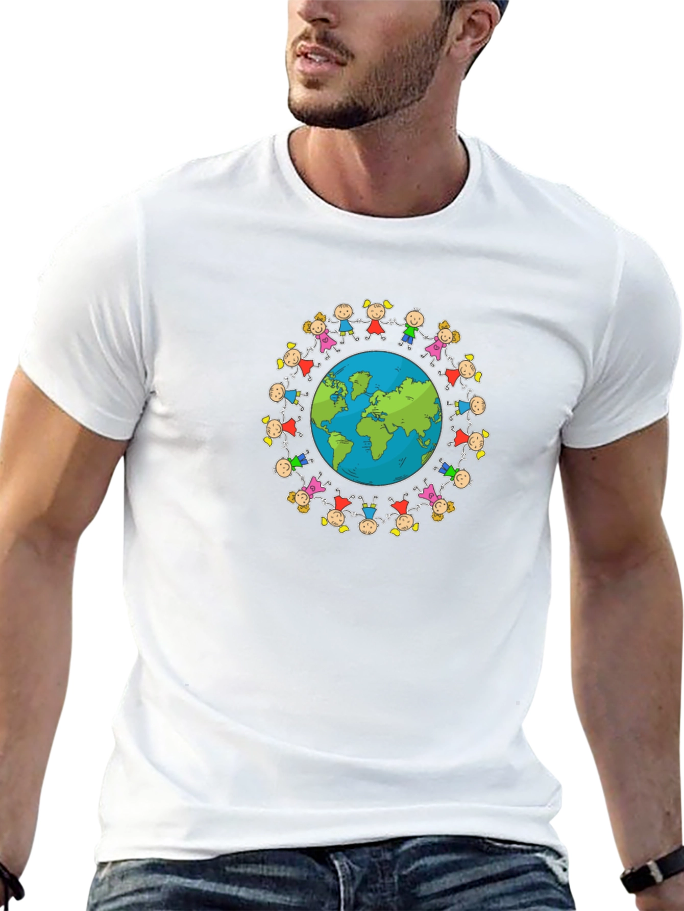 Unisex Black T-Shirt with Global Unity Graphic