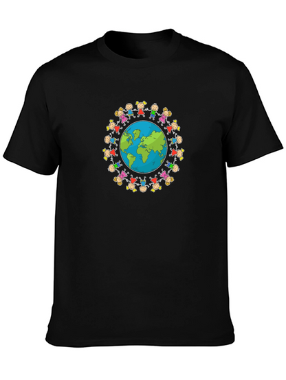 Unisex Black T-Shirt with Global Unity Graphic