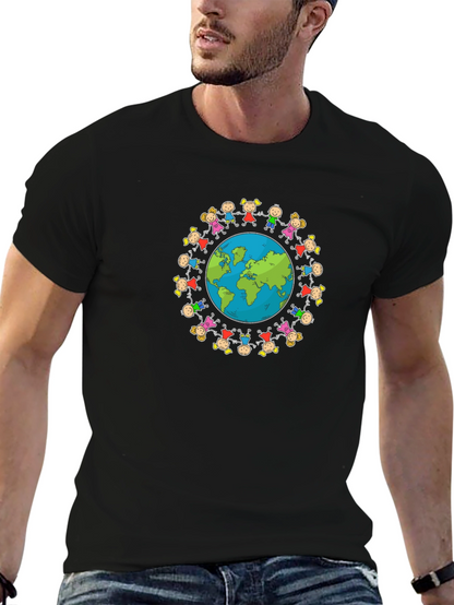 Unisex Black T-Shirt with Global Unity Graphic