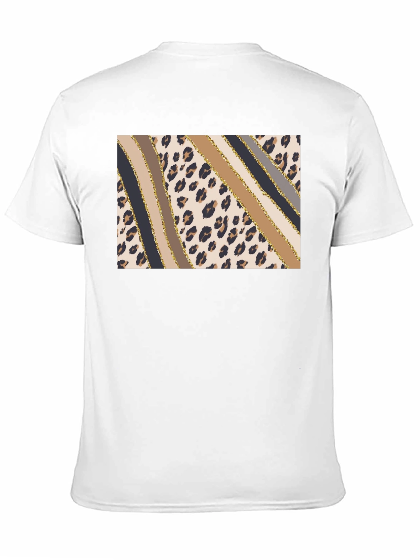 Stylish Leopard Print Stripe T-Shirt
