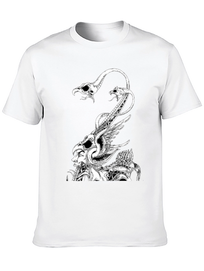Graphic Print Black Crew Neck T-Shirt