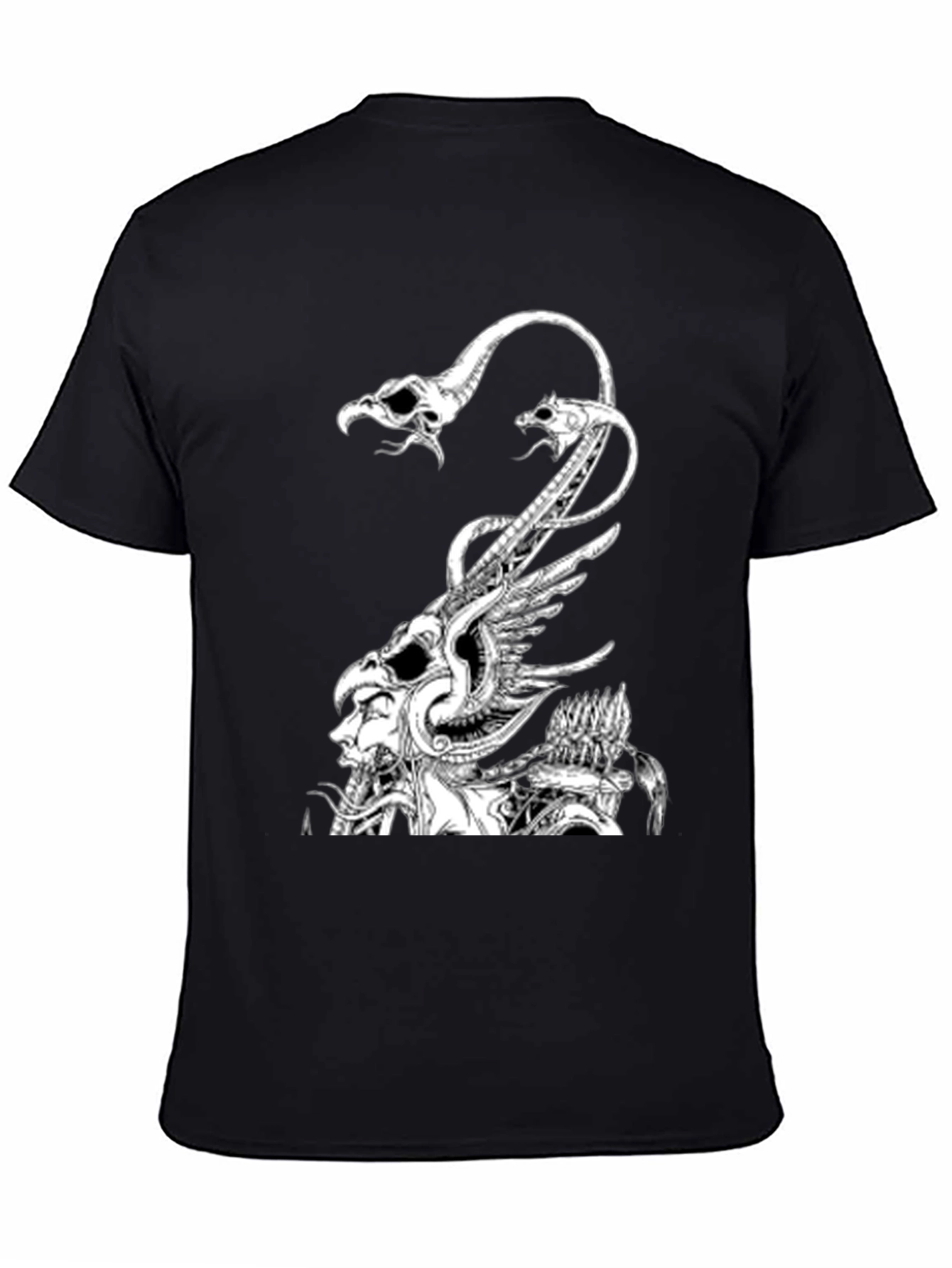 Graphic Print Black Crew Neck T-Shirt