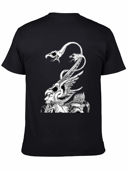 Graphic Print Black Crew Neck T-Shirt