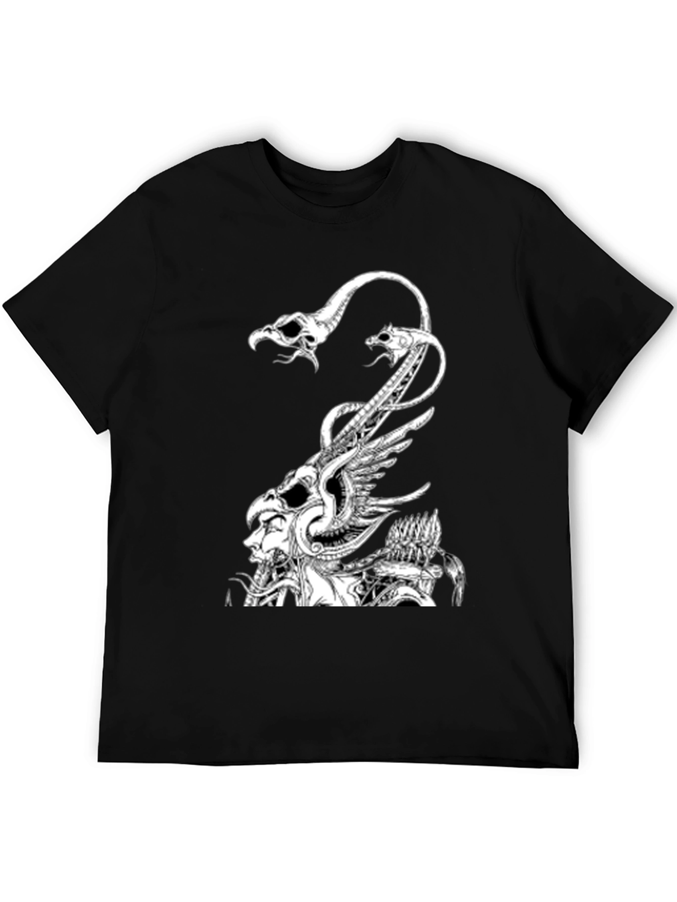 Graphic Print Black Crew Neck T-Shirt