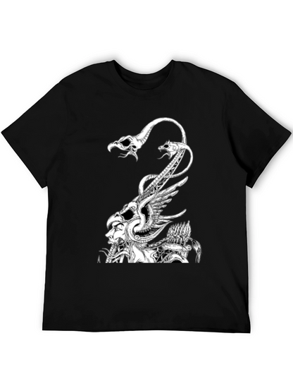 Graphic Print Black Crew Neck T-Shirt