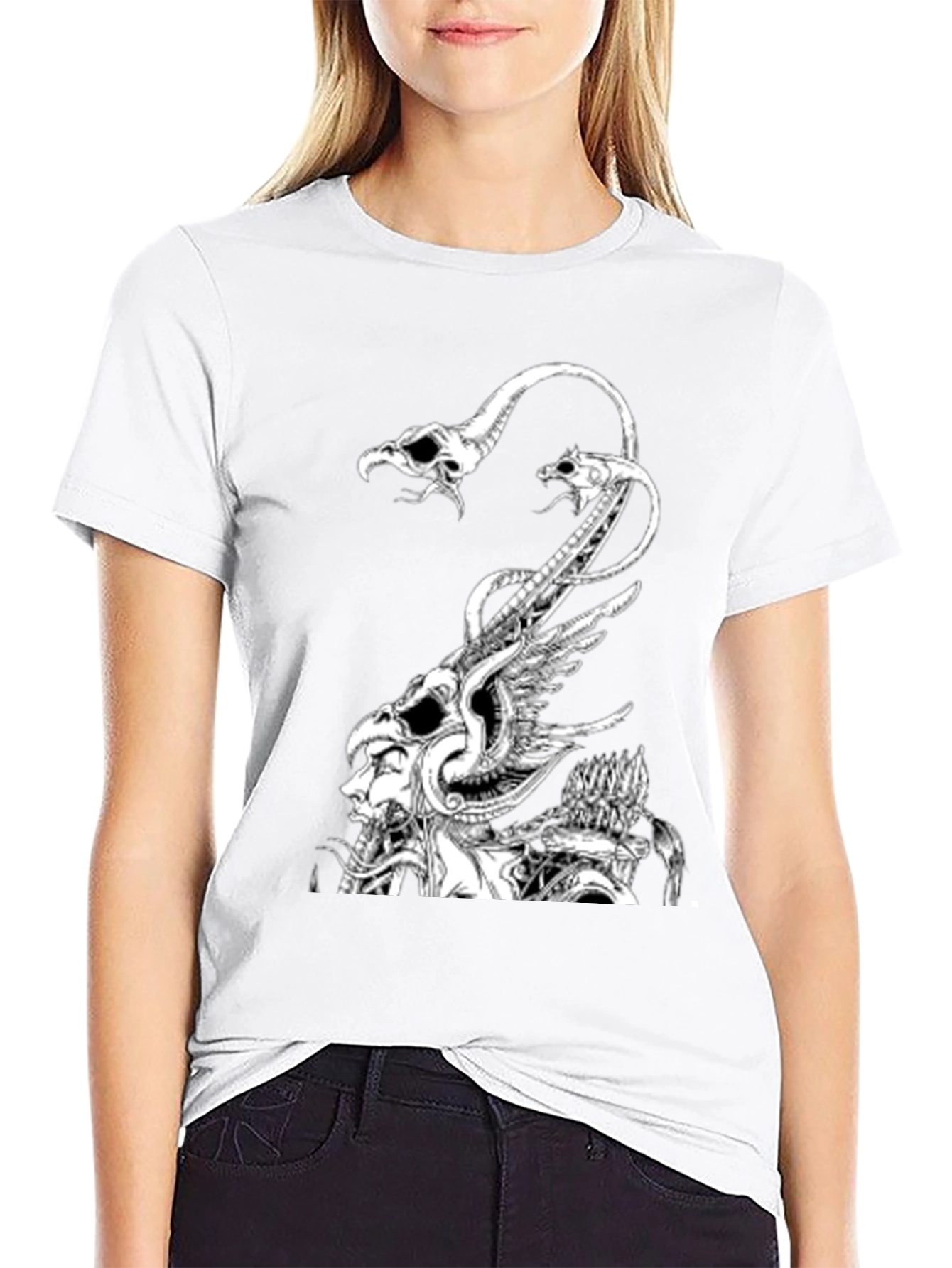 Graphic Print Black Crew Neck T-Shirt