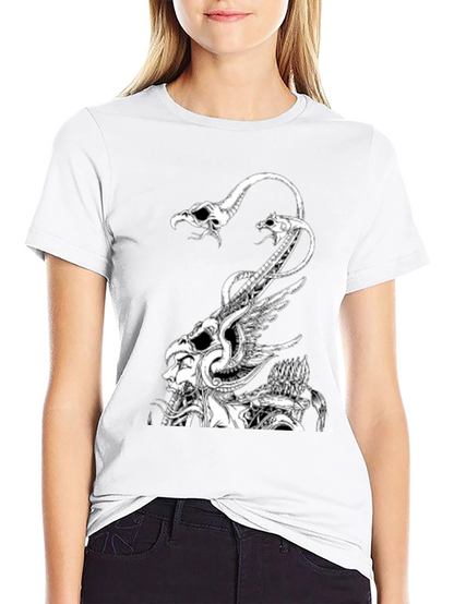 Graphic Print Black Crew Neck T-Shirt