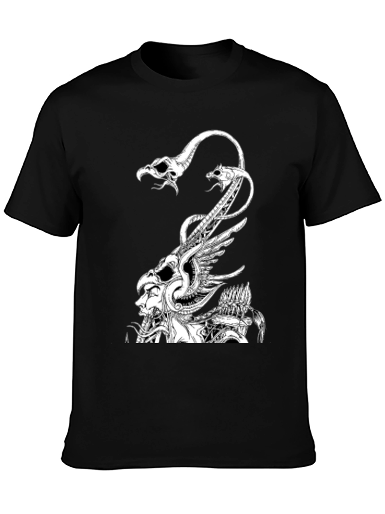 Graphic Print Black Crew Neck T-Shirt