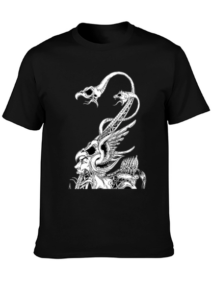Graphic Print Black Crew Neck T-Shirt