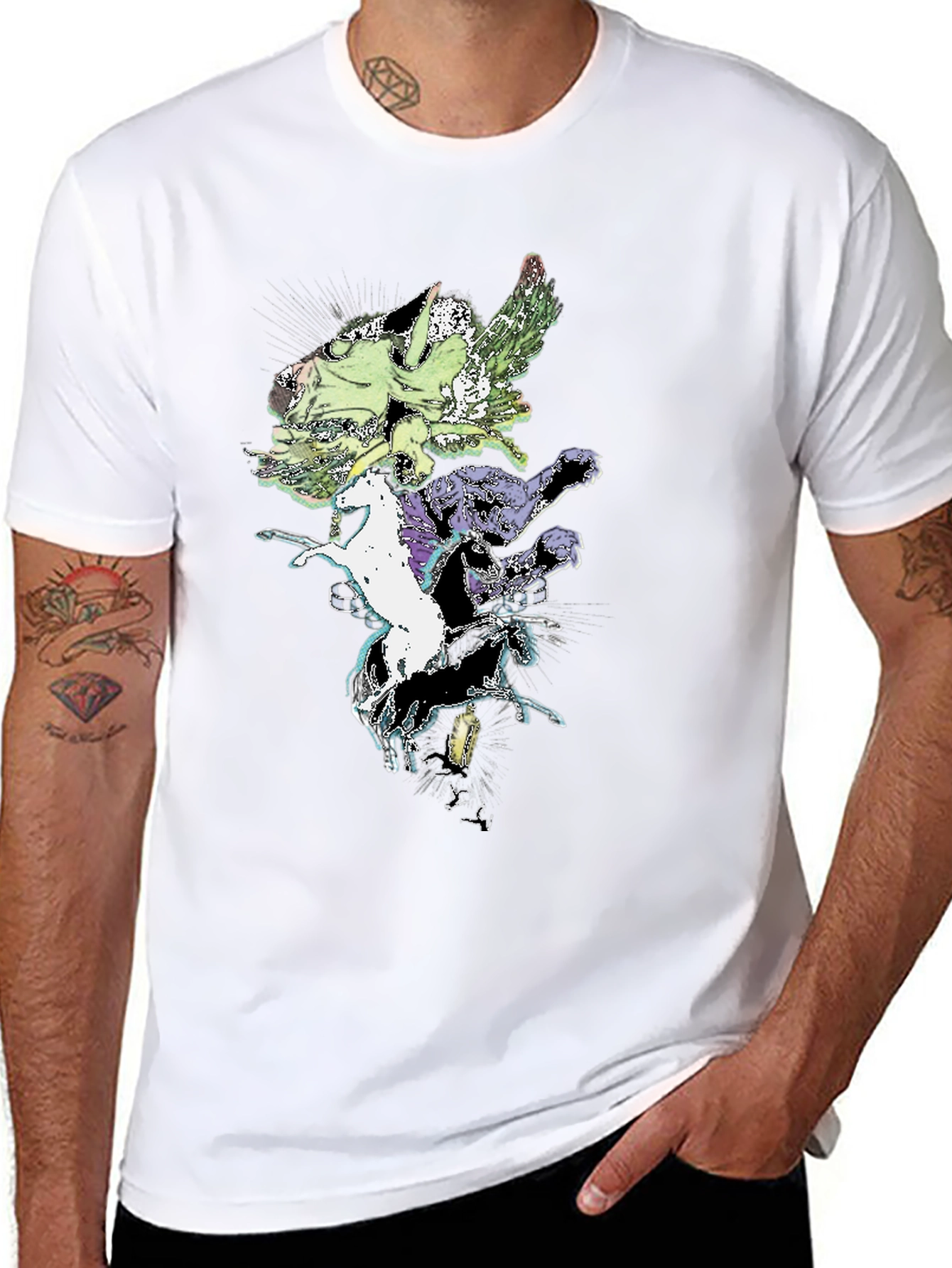 Fantasy Creature T-Shirt - Black Cotton Tee