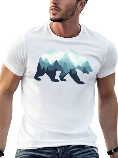 Nature Bear Graphic Tee - Black