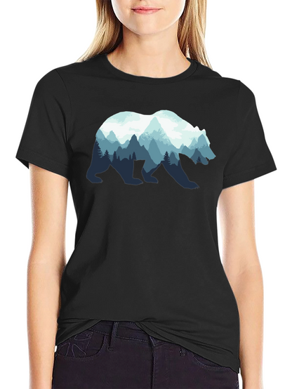 Nature Bear Graphic Tee - Black