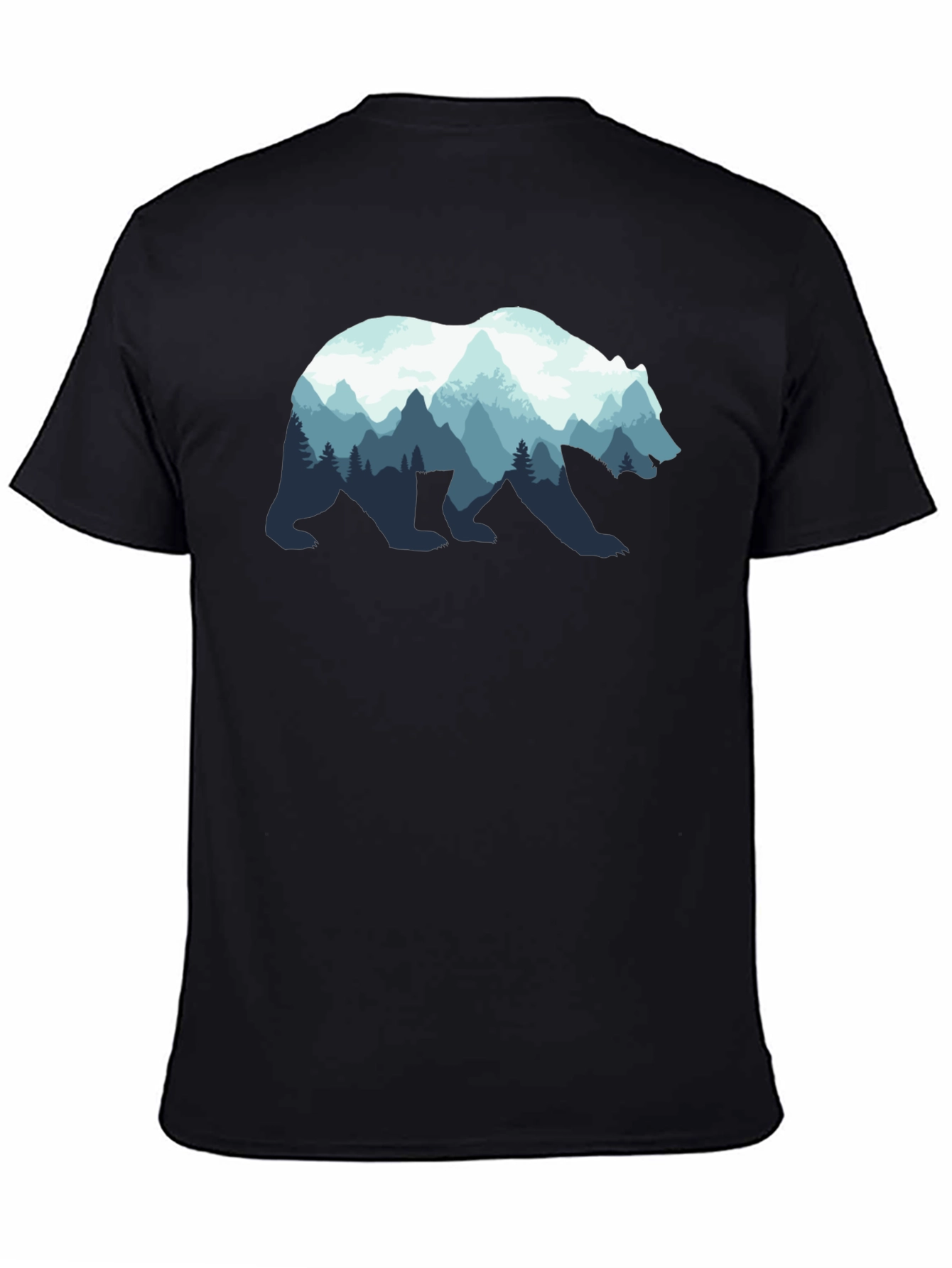 Nature Bear Graphic Tee - Black