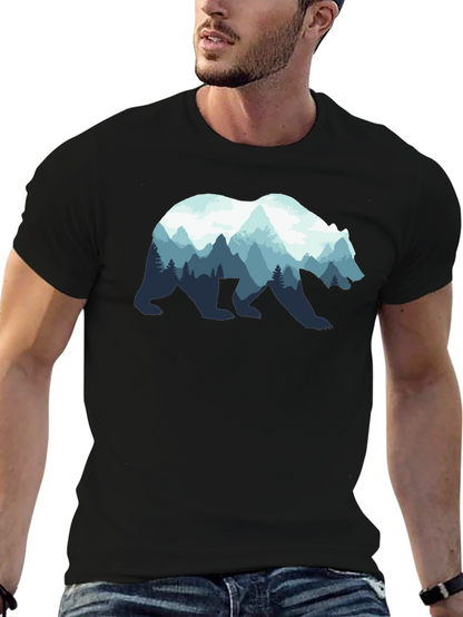 Nature Bear Graphic Tee - Black