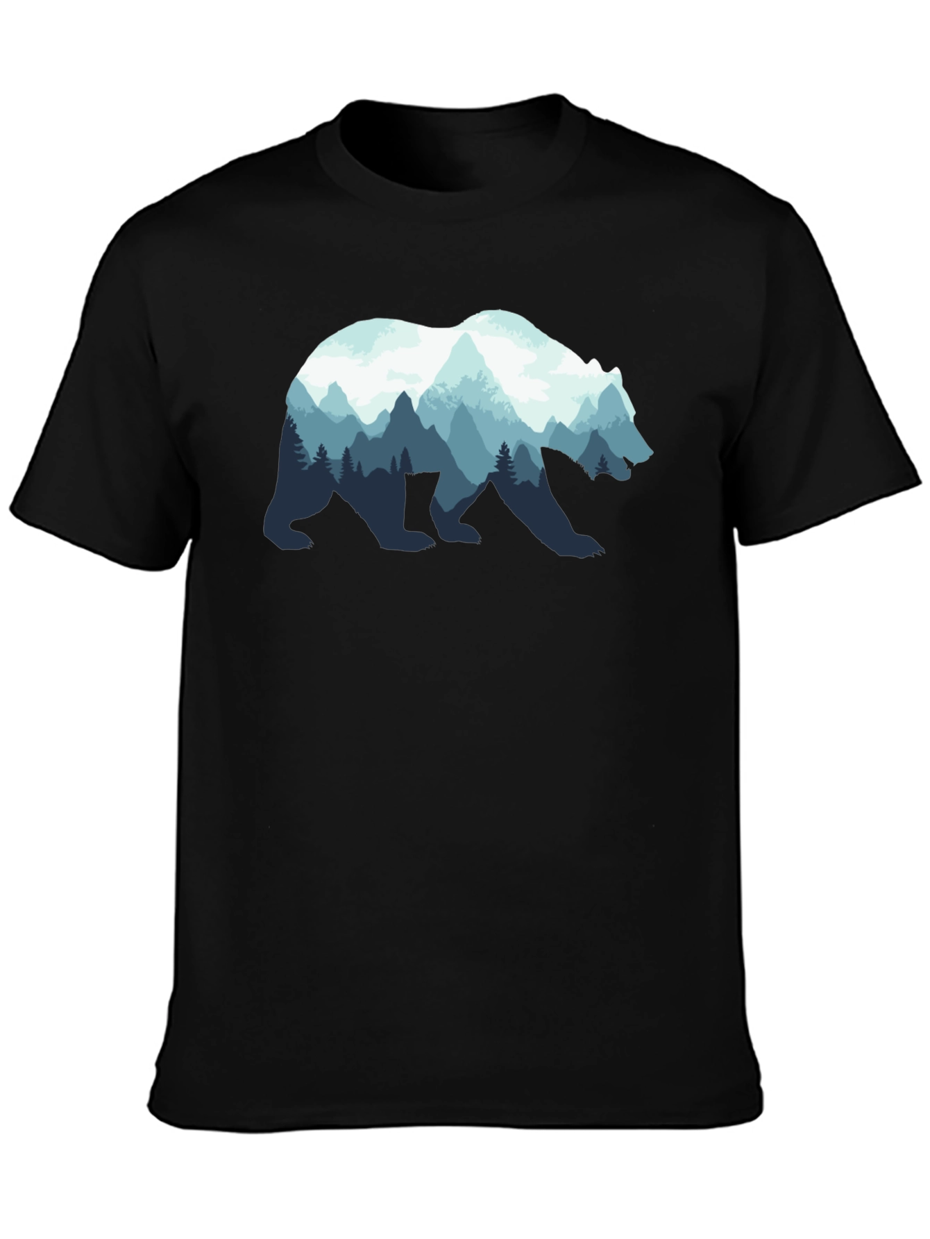 Nature Bear Graphic Tee - Black