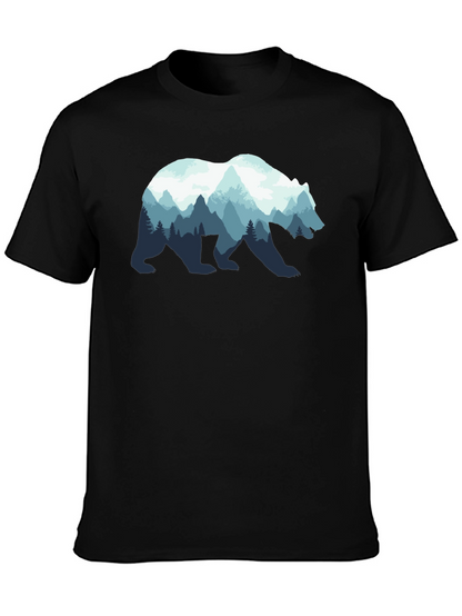 Nature Bear Graphic Tee - Black