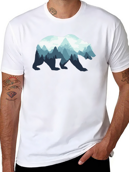 Nature Bear Graphic Tee - Black