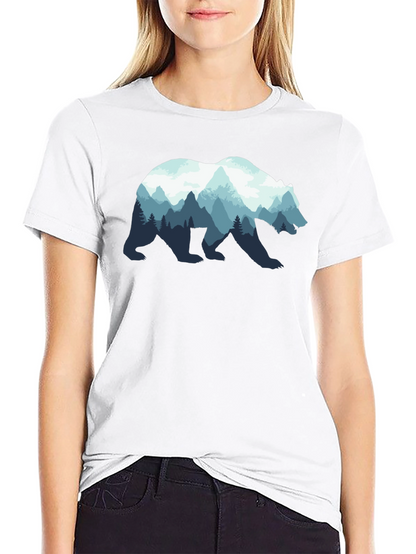 Nature Bear Graphic Tee - Black