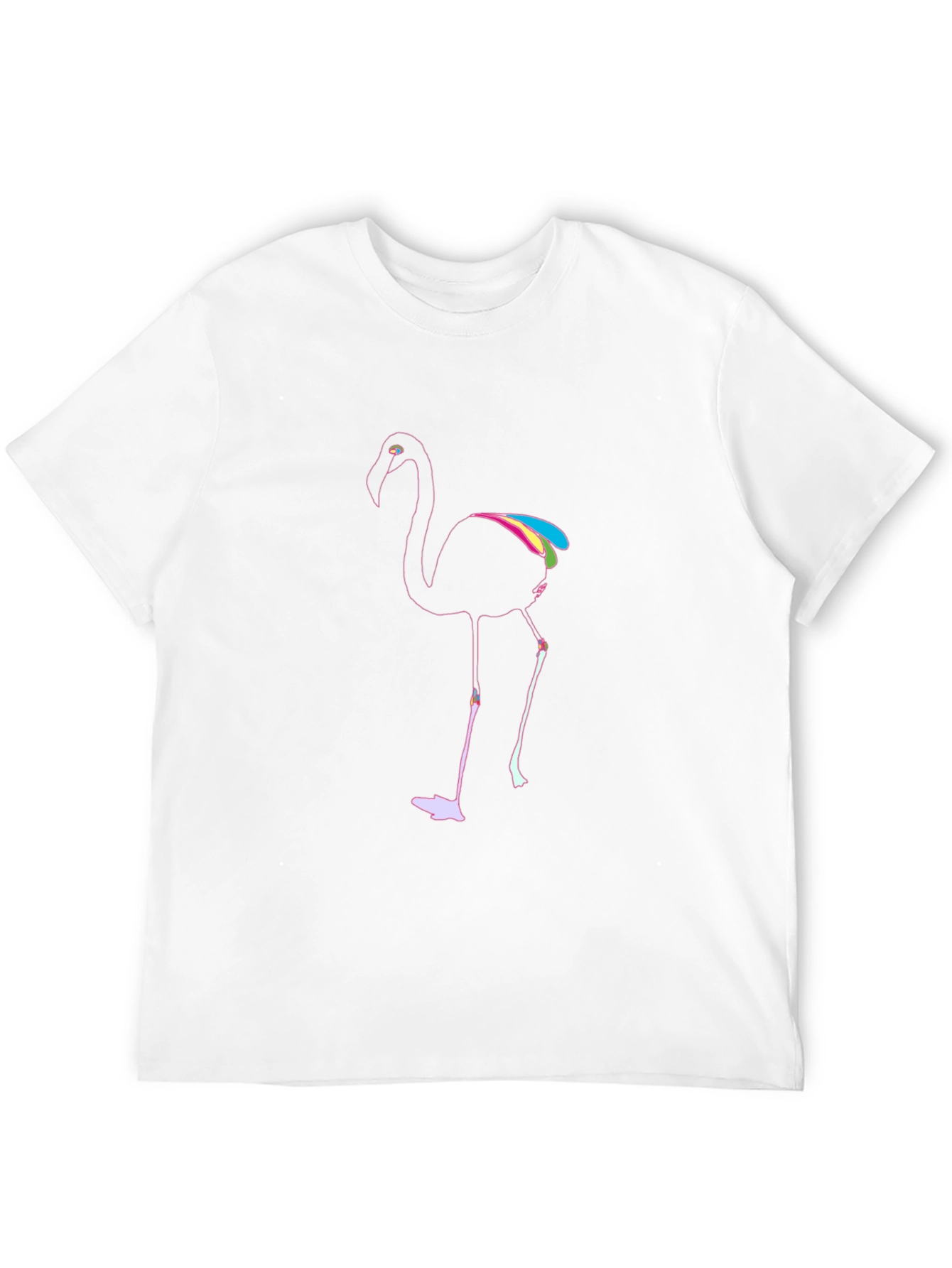 Mens Black Flamingo Graphic T-Shirt