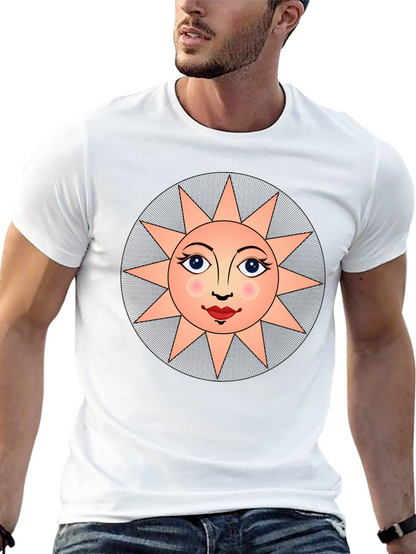 Sun Face Graphic T-Shirt - Unisex Black Tee