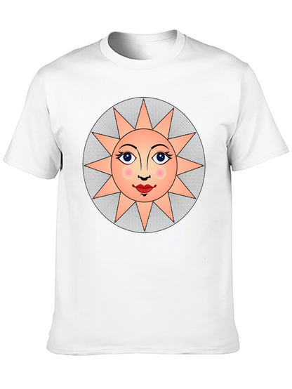 Sun Face Graphic T-Shirt - Unisex Black Tee