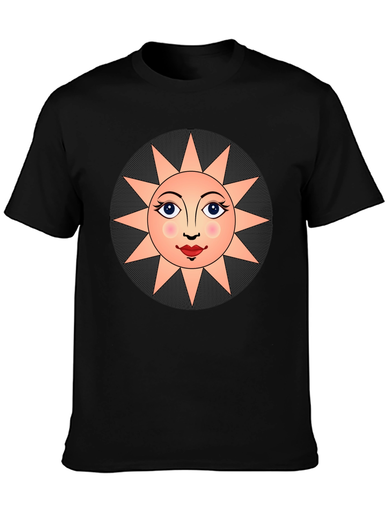 Sun Face Graphic T-Shirt - Unisex Black Tee