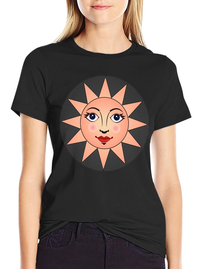 Sun Face Graphic T-Shirt - Unisex Black Tee
