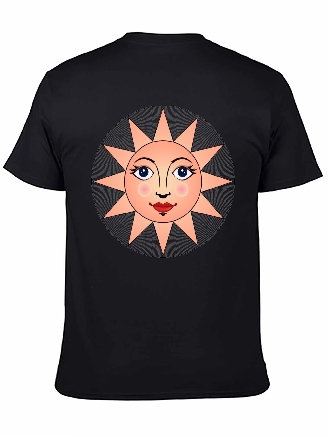Sun Face Graphic T-Shirt - Unisex Black Tee