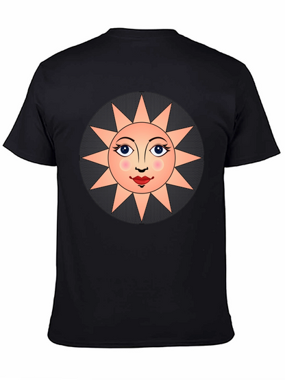 Sun Face Graphic T-Shirt - Unisex Black Tee