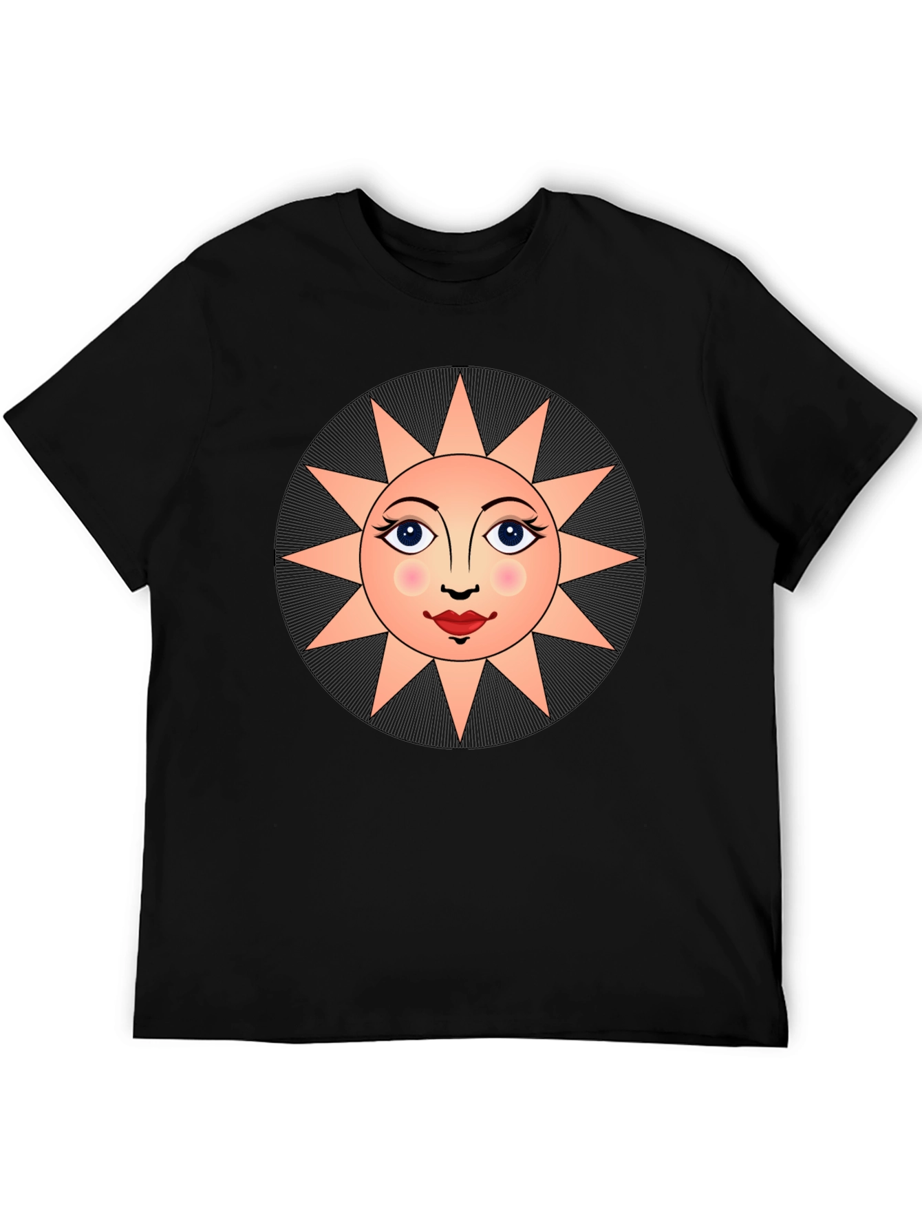 Sun Face Graphic T-Shirt - Unisex Black Tee