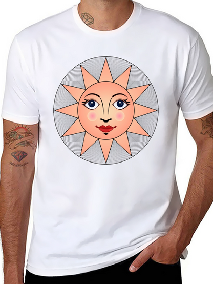 Sun Face Graphic T-Shirt - Unisex Black Tee