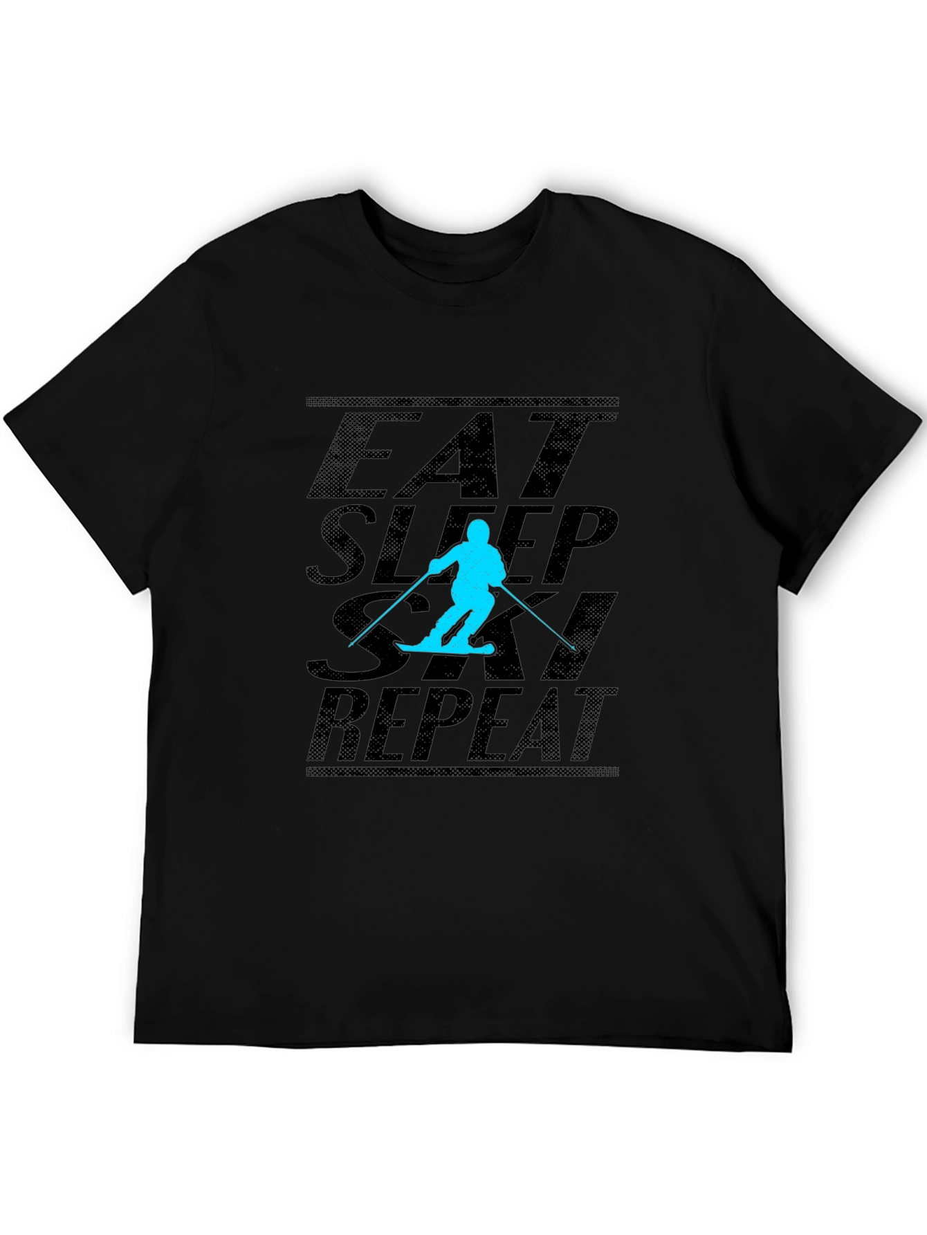 Eat Sleep Ski Repeat Black T-Shirt