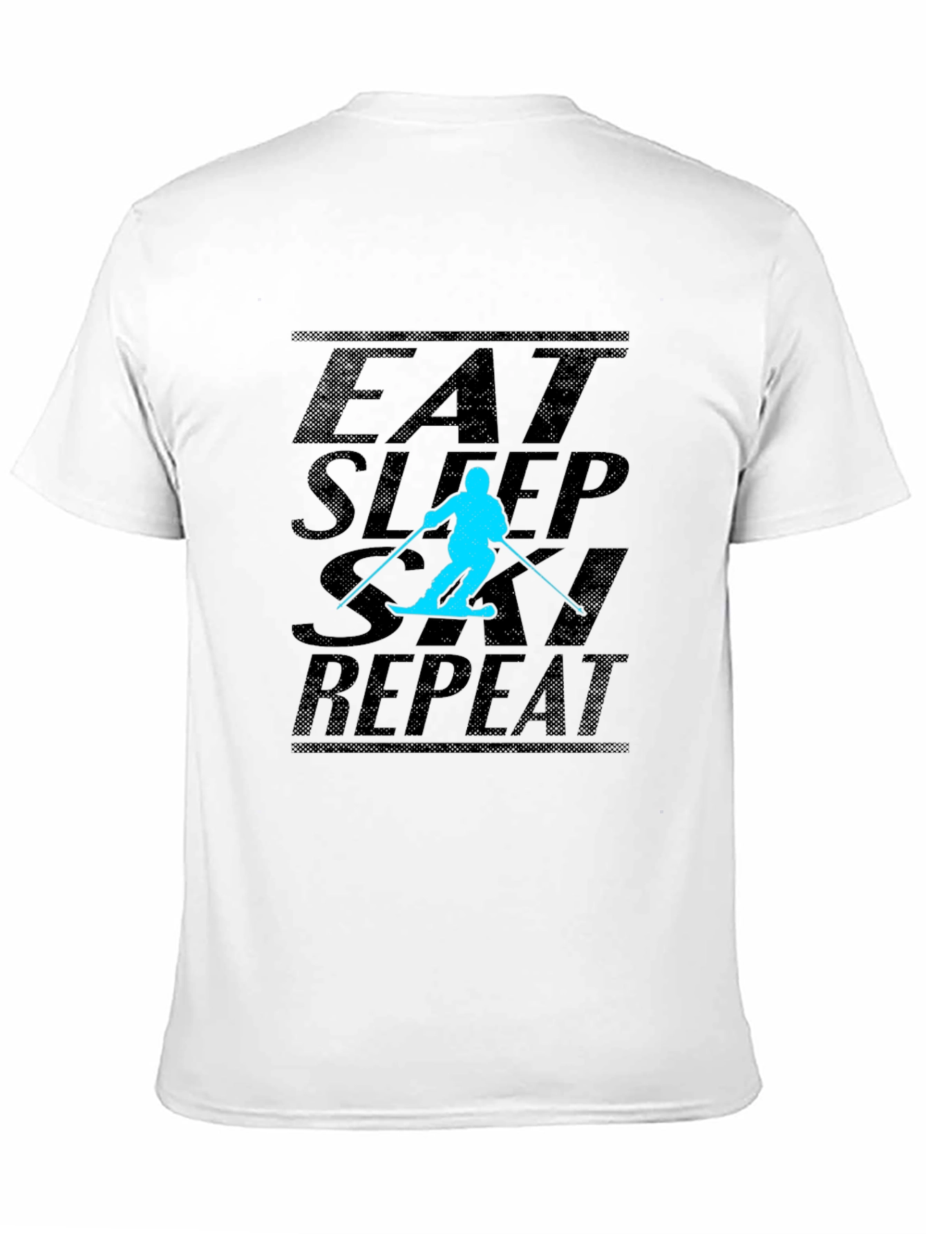 Eat Sleep Ski Repeat Black T-Shirt