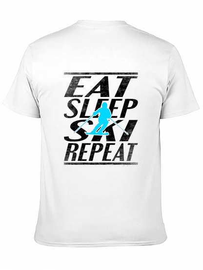 Eat Sleep Ski Repeat Black T-Shirt