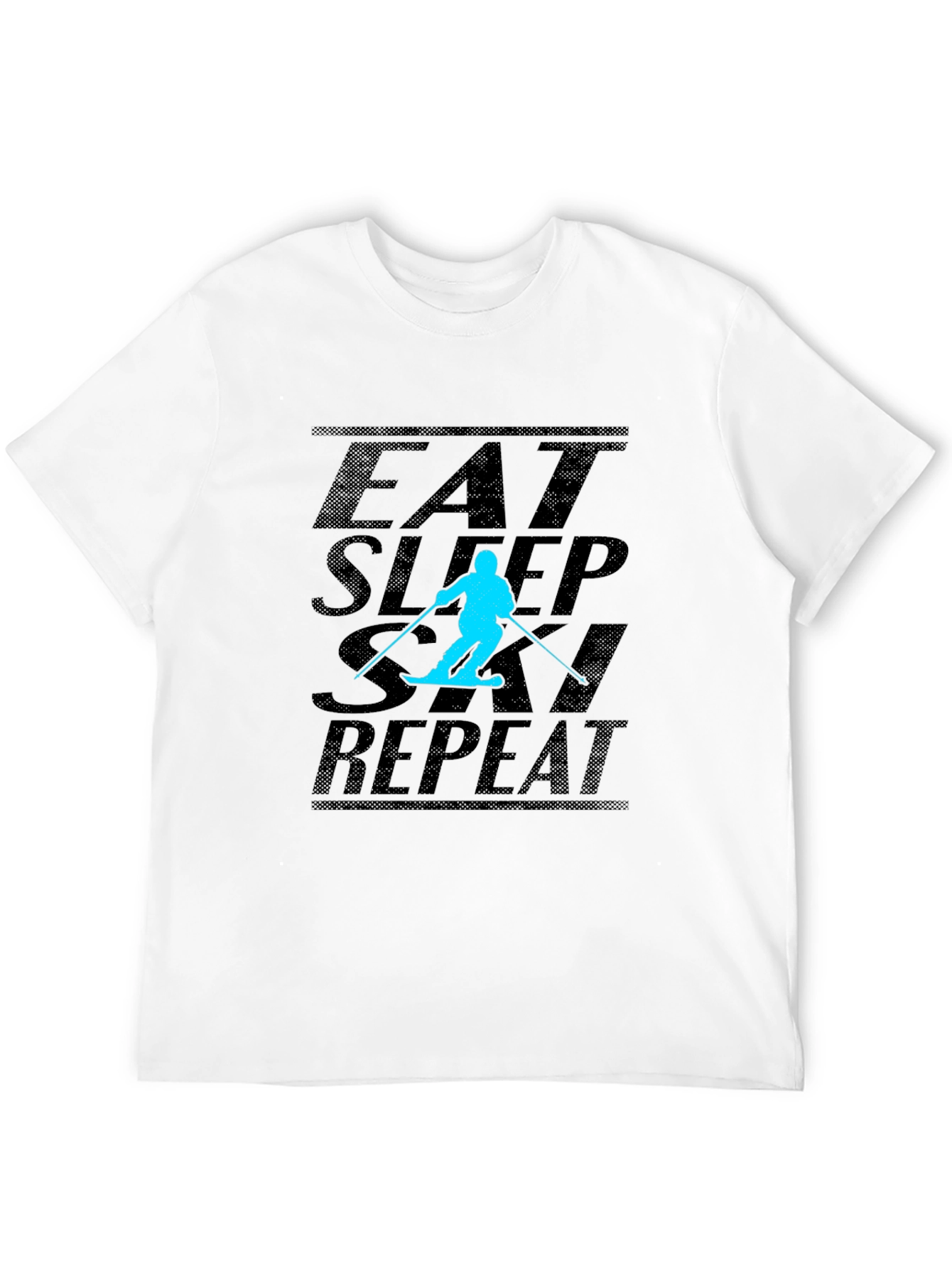 Eat Sleep Ski Repeat Black T-Shirt