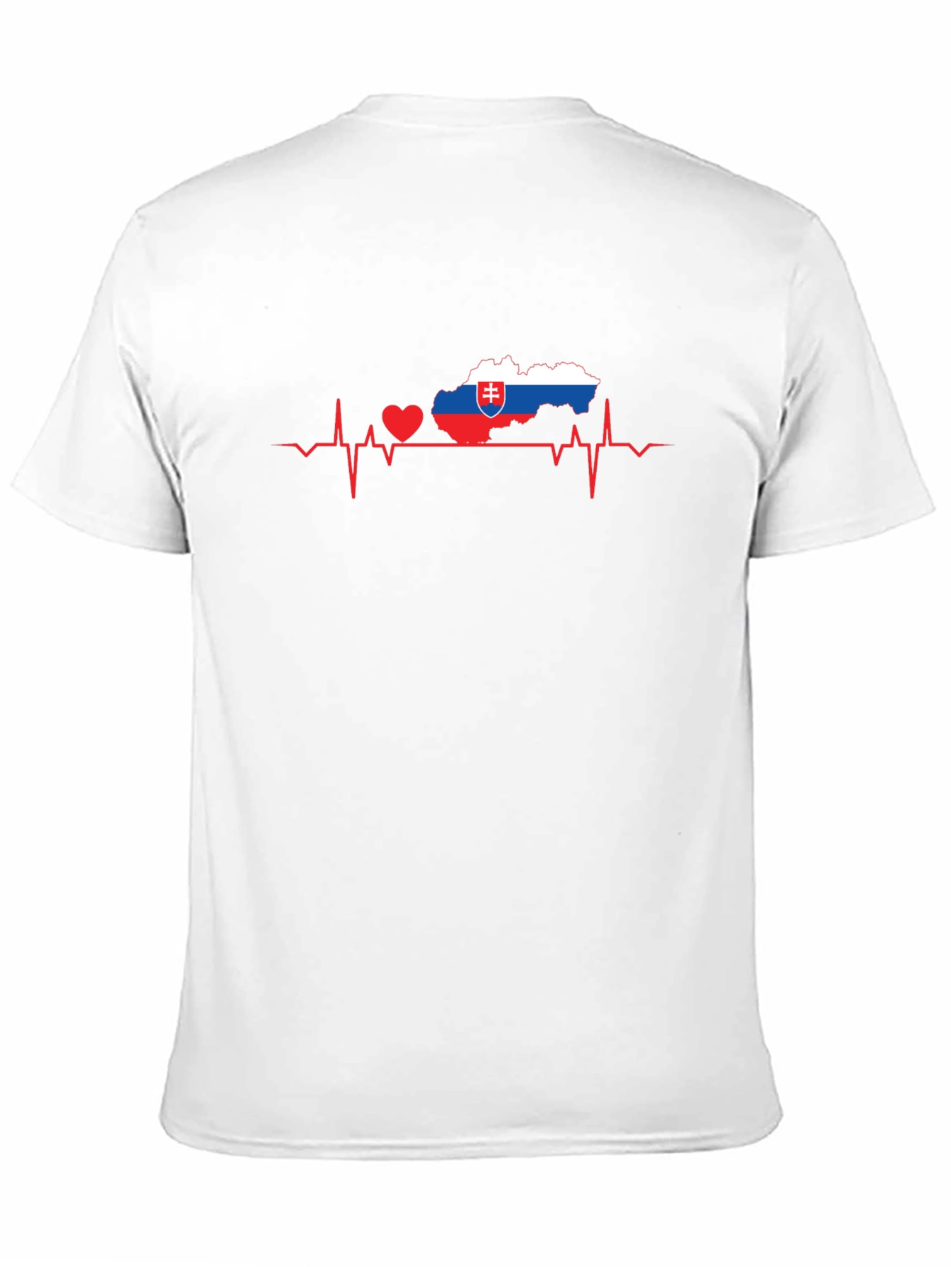 Slovakia Heartbeat Map T-Shirt - Black