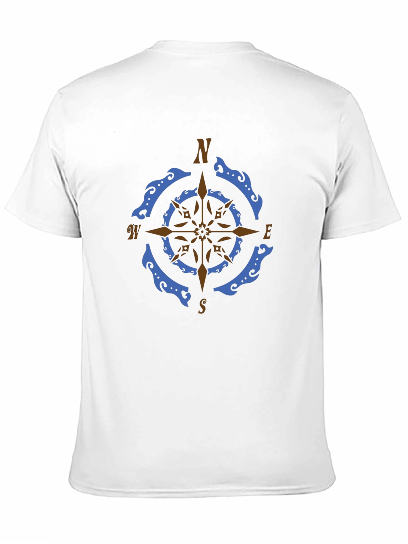 Nautical Compass Rose Graphic Tee - Black