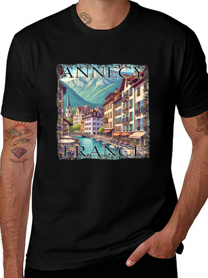 Annecy France T-Shirt - Cityscape Graphic Tee